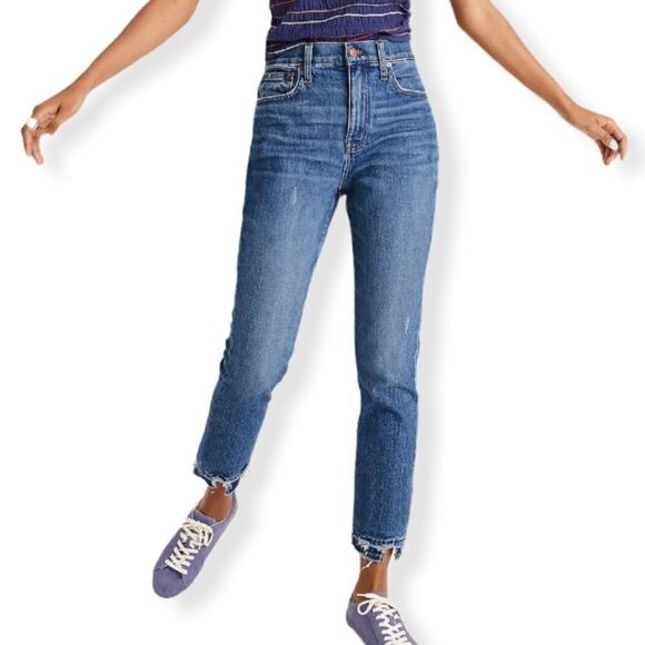 Madewell The Tall High-Rise Slim Crop Boyjean in Melbourne Wash - Picture 2 of 16